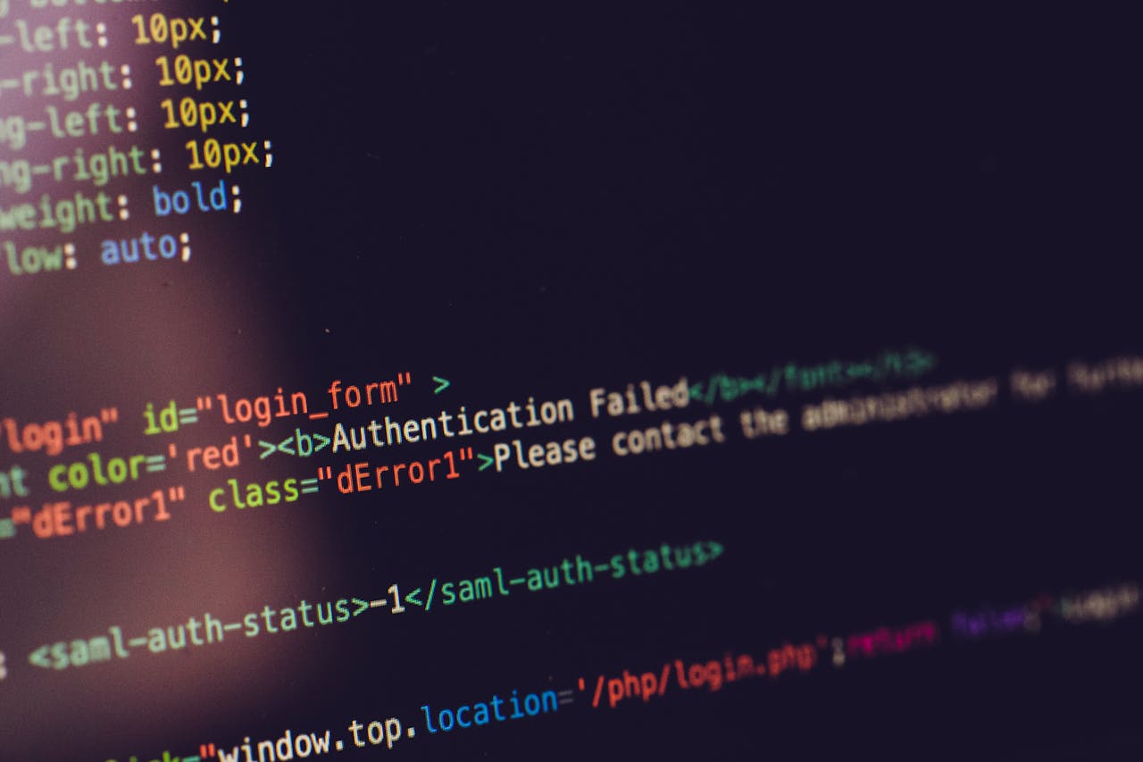 Crafting Captivating Headlines: Your awesome post title goes here Close view of computer screen displaying HTML code with an authentication error.